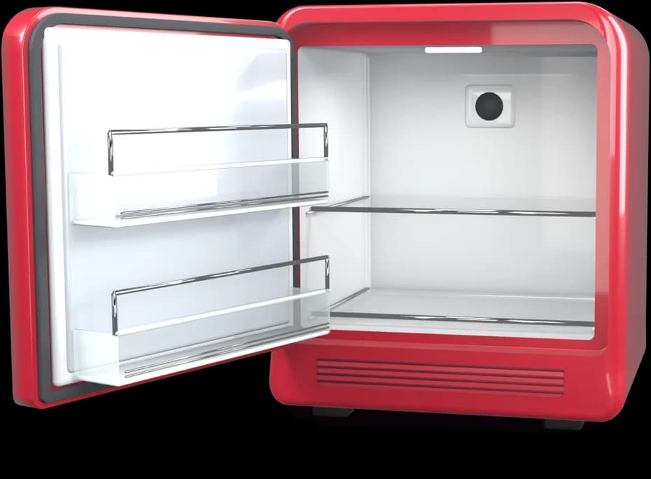 „BookNoFees“ minibārs: atvērts un tukšs, gatavs piepildīšanai