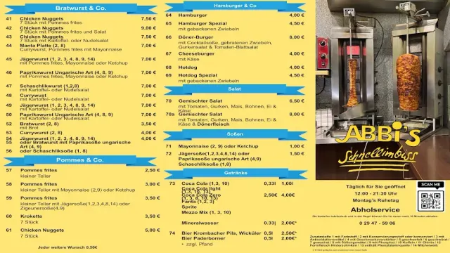 BookNoFees: Restorāns – Abbis Imbiß – Anröchte – „Abbis“ ēstuve, foto 2