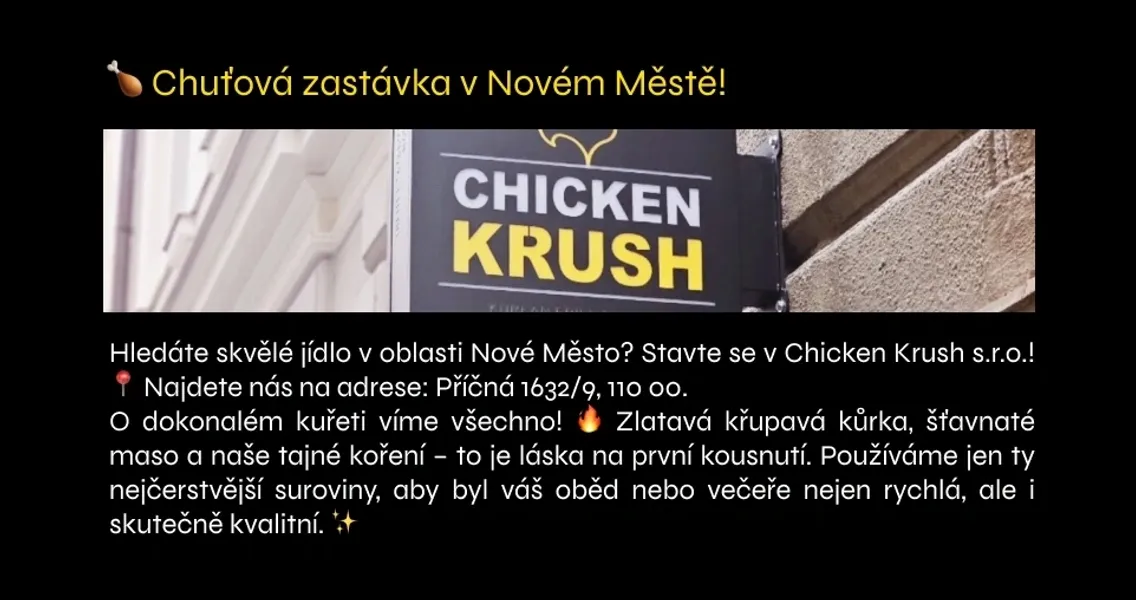 BookNoFees: Restorāns – Chicken Krush – Prague – „Chicken Krush“, foto 1