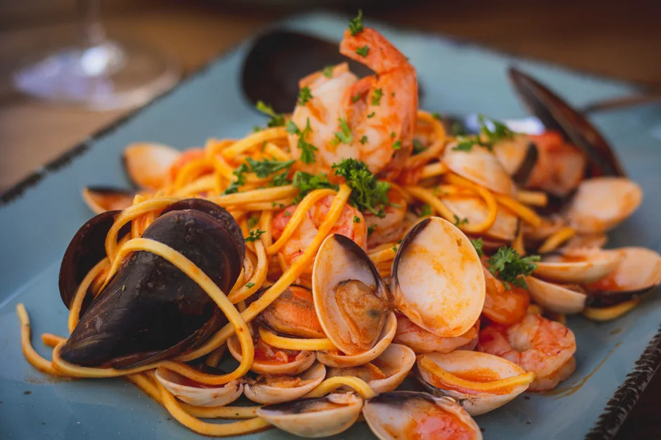 BookNoFees: Piemēra fotoattēls: Spageti ar gliemenēm